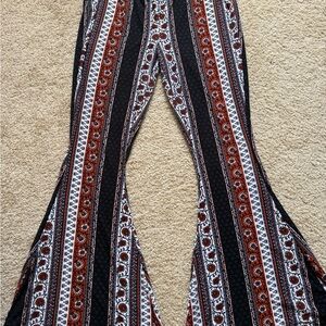 Rue21 Black and Red Patterned Flare Pants